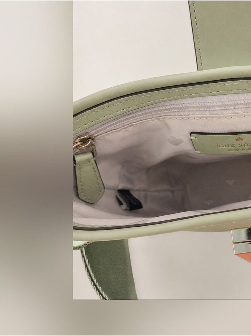 Kate Spade Audrey Mini Bucket Bag Sage Green Leather Crossbody - Picture 4 of 7